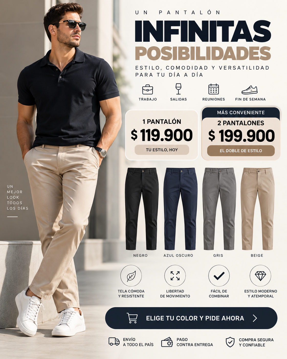 Pantalon Montecarlo drill clasico